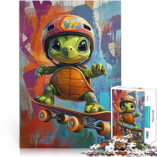 1000-teiliges Teenager-Puzzle Trainieren Sie Ihr Gehirn und Ihre Hände Schildkröten-Skateboard Verbessern Sie das Gedächtnis75x50cm 1000-teiliges Teenager-Puzzle Trainieren Sie Ihr Gehirn und Ihre Hände Schildkröten-Skateboard Verbessern Sie das Gedächtnis75x50cm von AITEXI