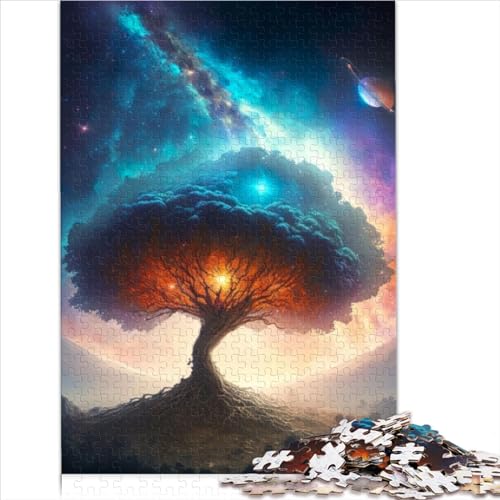 300-teiliges Premium-Puzzle „Mystischer Weltraumbaum“, lustige Puzzles aus Holz für Erwachsene und Jugendliche ab 12 Jahren, Heim-Lernspiele, DIY-Spielzeug (40 x 28 cm) von AITEXI