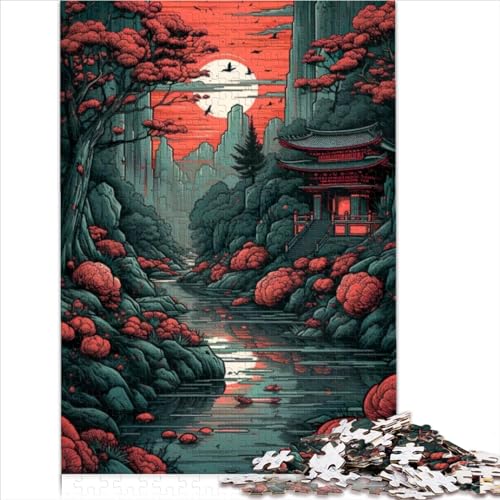 AITEXI Puzzle für Erwachsene und Kinder, japanische abstrakte Blumen, 1000 Teile, Puzzles für Erwachsene und Kinder ab 12 Jahren, Spielzeug-Wanddekoration, 1000 Teile (26 x 38 cm) von AITEXI