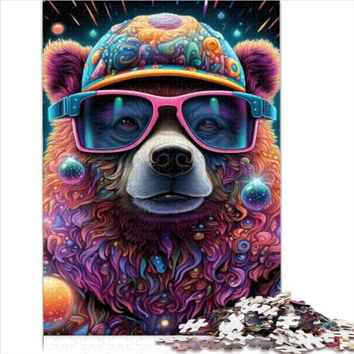 Art Animal Bear Puzzles für Erwachsene, 1000-teiliges Puzzle, Premium-100% recyceltes Brettpuzzle für Erwachsene, Spielzeug, Intellektuelles Spiel, 1000 Teile (26 x 38 cm) von AITEXI