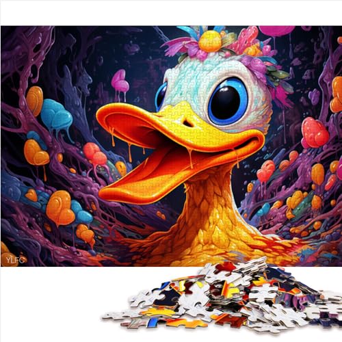 Buntes Kunst-Enten-Puzzle, 1000 Teile für Erwachsene, Premium-Puzzle aus 100% recyceltem Brett für Kinder ab 14 Jahren, Lernspiel, Herausforderungsspielzeug (26 x 38 cm) von AITEXI
