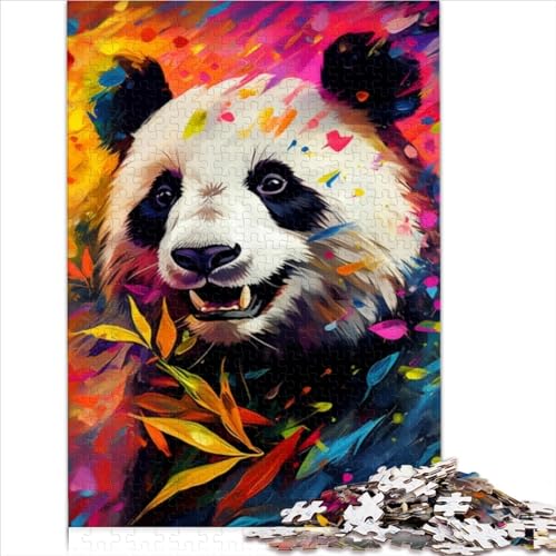 Buntes Tier-Panda-Puzzle | Puzzle für Erwachsene, 500 Teile, Holzpuzzle, geeignet für Erwachsene und Kinder ab 12 Jahren, tolles Geschenk für Erwachsene (52 x 38 cm) von AITEXI