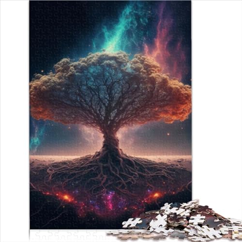 Chunky Puzzle 1000 Piece Puzzle for Adults World Tree Yggdrasil Wood Puzzle Adult Puzzle Game Home Art Decor Stress Reliever Staycation Kill time 1000pcs（50x75cm） von AITEXI