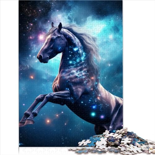 Familienpuzzles als Geschenk, 1000-teiliges Puzzle für Erwachsene und Kinder, Sternenhimmel-Pferde, Holzpuzzle für Erwachsene, Geschenke, schwierig und herausfordernd (50 x 75 cm) von AITEXI