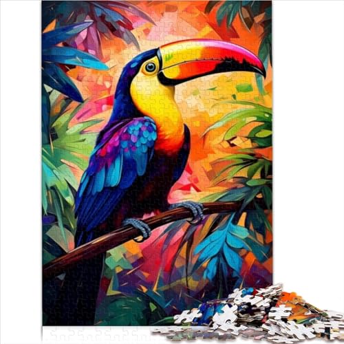 Familienspaß-Puzzle mit 1000 Teilen für Erwachsene und Kinder, Tier-Tukane, hochwertiges 100% recyceltes Brett, Puzzle für Erwachsene, Geschenke, Denksport-Puzzle, 1000 Teile (26 x 38 cm) von AITEXI