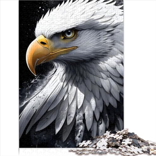 Familienspaß-Puzzle mit 1000 Teilen für Erwachsene und Kinder, Weißer Adler-Portrait, Premium-Brett, 100% recycelt, für Erwachsene, Geschenke, Spielzeug, Denkspiel (26 x 38 cm) von AITEXI