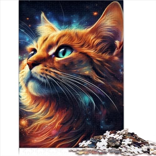 Familienspaß-Puzzle von Galaxy Cats, 1000-teiliges Puzzle für Erwachsene und Kinder, Premium-Puzzle aus 100% recyceltem Brett für Erwachsene, Geschenke, Lern- und Lernspielzeug (26 x 38 cm) von AITEXI