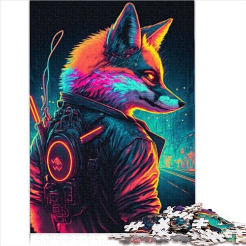 Fox neon Jigsaw Puzzle Gift Puzzles for Adults & Kids 100% Recycled Cardboard Fun Family Puzzles for Adults Family Puzzle Game Birthday Gifts 1000pcs（26x38cm） von AITEXI