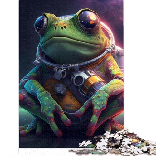 Frosch-Weltraum-Astronauten-Puzzle, 1000-teiliges Puzzle für Erwachsene, geeignet für Erwachsene und Jugendliche ab 12 Jahren, lustige Puzzlespiele, 1000 Teile (26 x 38 cm) von AITEXI