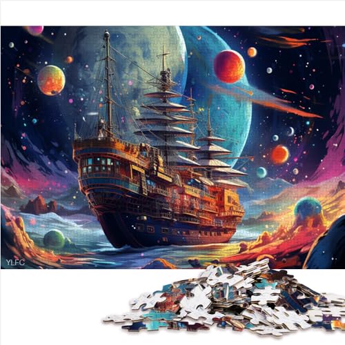 Galaxie-Piratenschiff-Puzzles für Erwachsene, Puzzles für Erwachsene, 1000 Teile, Holzpuzzle, nachhaltiges Puzzle für Erwachsene, tolles Geschenk für Erwachsene, 1000 Teile (50 x 75 cm) von AITEXI
