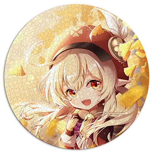 Genshin Impact Klee-Puzzles für Erwachsene, 1000 Teile, kreisförmiges Puzzle, Premium-Brett aus 100% recyceltem Material, 67,5 x 67,5 cm von AITEXI