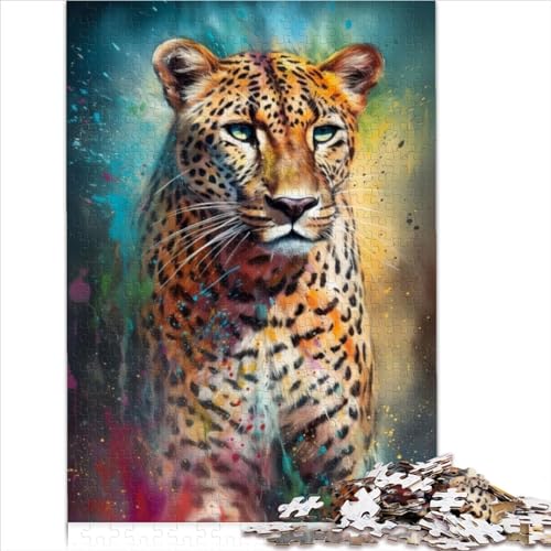 Geparden-Gemälde-Puzzle, Geschenk für Erwachsene, 100% recycelter Karton, lustige Familienpuzzles für Erwachsene, als Geschenk für die ganze Familie, 1000 Teile (26 x 38 cm) von AITEXI