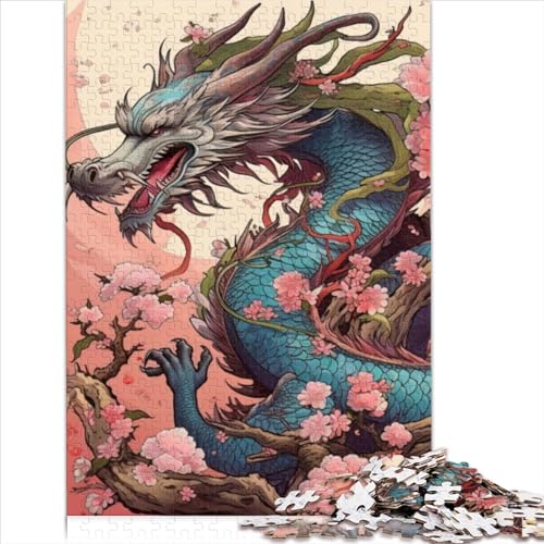 Japanische Drachenkirsche Puzzles Geschenke Spielzeug 1000 Teile Puzzle Holzpuzzle Teenager Lustige Puzzles Spiele Lernen Lernpuzzle 1000 Teile (50 x 75 cm) von AITEXI