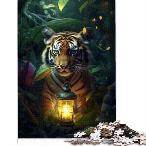 Jigsaw Puzzles for Adults Gifts 1000 Piece Jigsaw Puzzles for Adults Jigsaw Fantasy Lamp Tiger Cub Wooden Jigsaw Puzzles for Adults and Kids Age 10 and Up DIY Puzzle Toys （50x75cm） von AITEXI