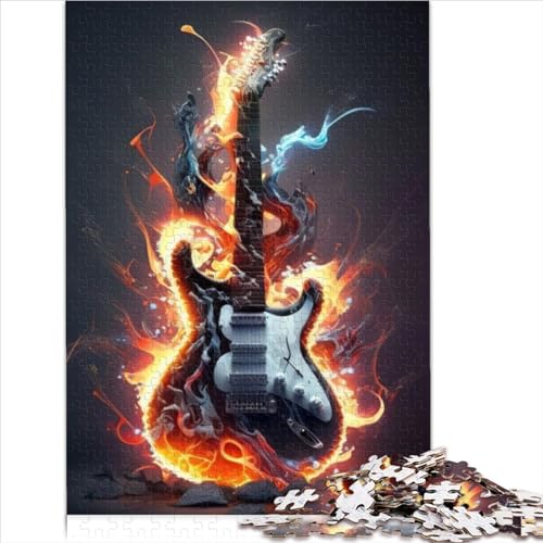 Jigsaw Puzzles for Adults Gifts Guitar fire Art Jigsaw Puzzles for Adults 1000 Pieces Premium 100% Recycled Board for Adults and Kids Age 10 and Up Home Art Decor （26x38cm） von AITEXI