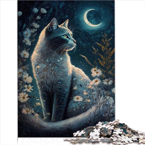 Jigsaws Puzzles 1000 Piece Puzzles for Adults Kids cat and Flower neon Jigsaw Puzzles for Adults Kids Children Boy Girl Gift for Family Fun （26x38cm） von AITEXI