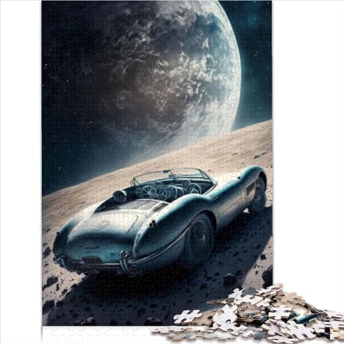 Klassisches Auto auf dem Mond, Geschenkpuzzle, 1000-teiliges Puzzle für Erwachsene, Holzpuzzle, Teenager-Puzzle, Familienspiele, Weihnachten, Geburtstag, Geschenke (50 x 75 cm) von AITEXI