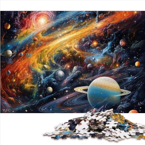 Klobiges Puzzle, buntes Universum-Puzzle für Erwachsene, 1000-teiliges Puzzle, 100% recycelter Karton, Erwachsenen-Puzzlespiel, Heim-Kunst-Dekoration, Entspannungs-Puzzlespiele (26 x 38 cm) von AITEXI