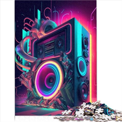 Live-Musik Neon-Puzzlespiele 1000-teiliges Premium-Puzzle aus 100% recyceltem Brett für Teenager und Kinder als Geschenk für die ganze Familie 1000 Teile (26 x 38 cm) von AITEXI