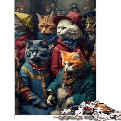 Lustiges Katzengang-Spiel, Geschenk-Puzzle, 1000-teiliges Holzpuzzle für Kinder ab 12 Jahren, Entspannungs-Puzzlespiele, Denksport-Puzzle, 1000 Teile (50 x 75 cm) von AITEXI