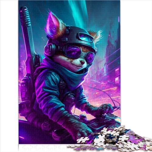 Niedliche Streifenhörnchen-Puzzles, 1000 Teile, für Erwachsene, Papppuzzles, Geschenk für Kinder ab 12 Jahren, Weihnachtswunschliste mit Weihnachtsmann, 1000 Teile (26 x 38 cm) von AITEXI