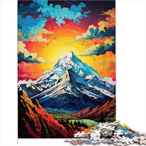 Pop-Art-Berge-Puzzle für Erwachsene, 1000-teiliges Puzzle für Erwachsene und Kinder, Holzpuzzle für Kleinkinder, Kinder, Jungen und Mädchen, Spielzeug, Denkspiel (50 x 75 cm) von AITEXI