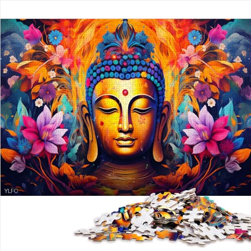 Psychedelisches Buddha-Puzzle für Erwachsene, 1000-teiliges Puzzle für Erwachsene, Kinder, Kleinkinder, Kinder, Jungen, Mädchen, Spielzeug, Denkspiel (26 x 38 cm) von AITEXI