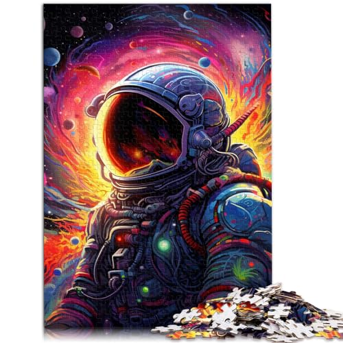 Puzzle, Lernspiele, farbenfroher Astronaut, 500-teiliges Puzzle für Erwachsene, Holzpuzzle, Heimdekorationspuzzle (38 x 52 cm) von AITEXI