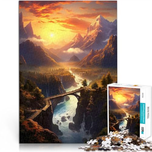 Puzzle 1000 Teile für Erwachsene Anspruchsvoll, Aber lustig und humorvoll Berge und Täler Wunschliste mit dem Weihnachtsmann70x100cm von AITEXI