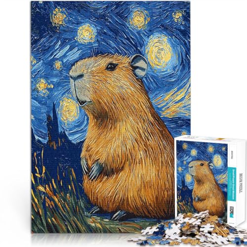 Puzzle 1000 Teile für Erwachsene Anspruchsvolles Spiel und Familienspaß Wasserschwein Sternennacht Kunstwerk Geschenk70x100cm von AITEXI