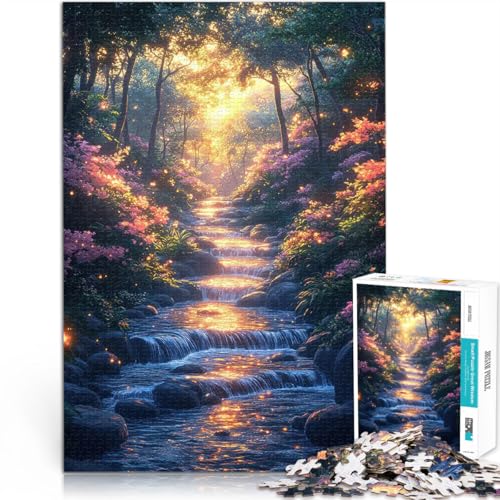 Puzzle 1000 Teile für Erwachsene Anspruchsvolles Spiel und Familienspaß Zauberhafter Waldbach Lernspiel für Geburtstag, Weihnachten52x38cm von AITEXI