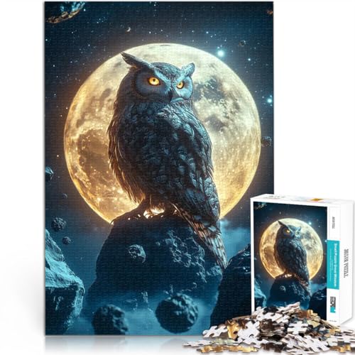 Puzzle 1000 Teile für Erwachsene Denkspiel Eule auf einem mondbeschienenen Felsen Wanddekoration Einzigartige Geburtstags- und Weihnachtsgeschenke52x38cm Puzzle 1000 Teile für Erwachsene Denkspiel Eule auf einem mondbeschienenen Felsen Wanddekoration Einzigartige Geburtstags- und Weihnachtsgeschenke52x38cm von AITEXI