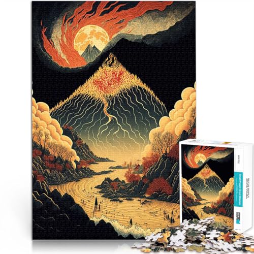 Puzzle 1000 Teile für Erwachsene Familienspiel zum Stressabbau, schwierige Herausforderung Landschaft Berg Wohnkunstdekor75x50cm von AITEXI
