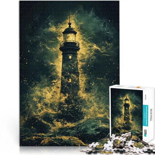 Puzzle 1000 Teile für Erwachsene Familienspiel zum Stressabbau, schwierige Herausforderung Leuchtturm im Sturm Gutes Geschenk38x26cm Puzzle 1000 Teile für Erwachsene Familienspiel zum Stressabbau, schwierige Herausforderung Leuchtturm im Sturm Gutes Geschenk38x26cm von AITEXI