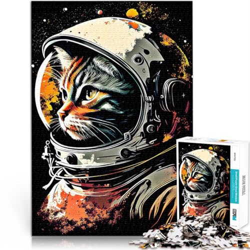 Puzzle 1000 Teile für Erwachsene Geschenke zum Suchbegriff: Herausfordernde Spiele Astronautenkatze Geburtstagsgeschenke52x38cm von AITEXI