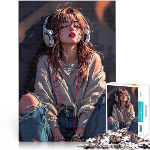 Puzzle 1000 Teile für Erwachsene Herausforderndes Spiel Anime-Mädchen hört Musik Geeignet für die Schreibtischdekoration70x100cm Puzzle 1000 Teile für Erwachsene Herausforderndes Spiel Anime-Mädchen hört Musik Geeignet für die Schreibtischdekoration70x100cm von AITEXI