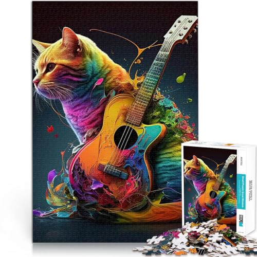 Puzzle 1000 Teile für Erwachsene Herausforderndes Spiel Katze spielt Musik Jedes Stück ist einzigartig – Anspruchsvolles Familienspiel38x26cm Puzzle 1000 Teile für Erwachsene Herausforderndes Spiel Katze spielt Musik Jedes Stück ist einzigartig – Anspruchsvolles Familienspiel38x26cm von AITEXI