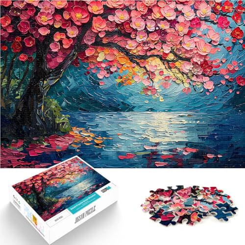 Puzzle 1000 Teile für Erwachsene Herausforderndes Spiel Kirschblütengemälde denn eignet ganze Familie52x38cm von AITEXI