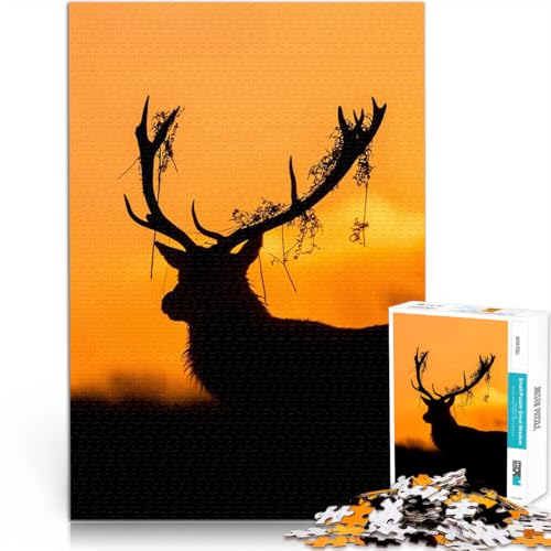 Puzzle 1000 Teile für Erwachsene Intellektuelles Spiel Rothirsch-Hirsch-Silhouette Geburtstagsgeschenk, Geschenke, Wandkunst75x50cm Puzzle 1000 Teile für Erwachsene Intellektuelles Spiel Rothirsch-Hirsch-Silhouette Geburtstagsgeschenk, Geschenke, Wandkunst75x50cm von AITEXI