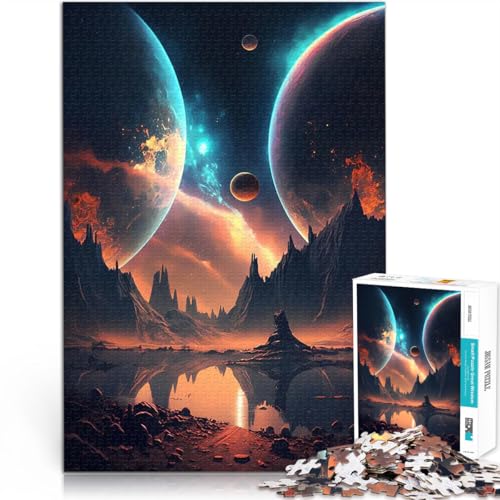 Puzzle 1000 Teile für Erwachsene Intellektuelles Spiel Zwillingsplaneten-Landschaft Geeignet für die Schreibtischdekoration52x38cm Puzzle 1000 Teile für Erwachsene Intellektuelles Spiel Zwillingsplaneten-Landschaft Geeignet für die Schreibtischdekoration52x38cm von AITEXI