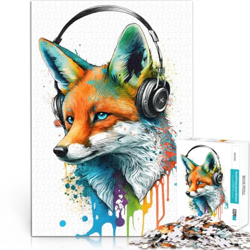 Puzzle 1000 Teile für Erwachsene Lernspiele DIY Spielzeug Fuchs Kopfhörer Gemälde Geeignet für die Schreibtischdekoration70x100cm Puzzle 1000 Teile für Erwachsene Lernspiele DIY Spielzeug Fuchs Kopfhörer Gemälde Geeignet für die Schreibtischdekoration70x100cm von AITEXI