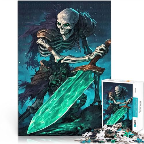 Puzzle 2000 Teile für Erwachsene Lernspiele DIY Spielzeug Skelettkrieger mit Schwert Geeignet für die Schreibtischdekoration70x100cm von AITEXI
