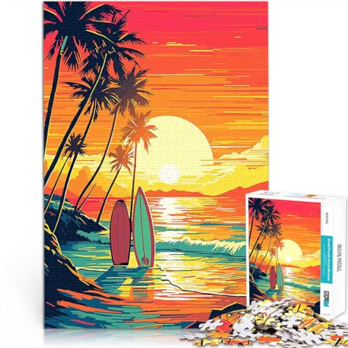 Puzzle 2000 Teile für Erwachsene Lernspiele DIY Spielzeug Surfbrett Vintage Retro Lernspiel für Geburtstag, Weihnachten70x100cm von AITEXI