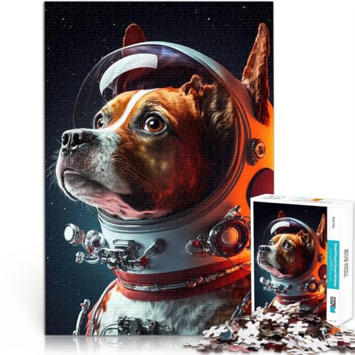 Puzzle 1000 Teile für Erwachsene Lernspiele Heimdekoration Hund zukünftiger Astronaut Lernspiel für Geburtstag, Weihnachten38x26cm von AITEXI