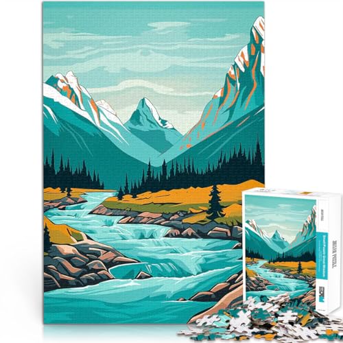 Puzzle 1000 Teile für Erwachsene Lernspielzeug für die ganze Familie Retro Berg Vintage Geburtstagsgeschenk, Geschenke38x26cm von AITEXI