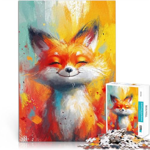 Puzzle 1000 Teile für Erwachsene Pädagogisches Spielzeug zum Stressabbau Glückseliges Fuchsgrinsen Wichtelgeschenke70x100cm von AITEXI