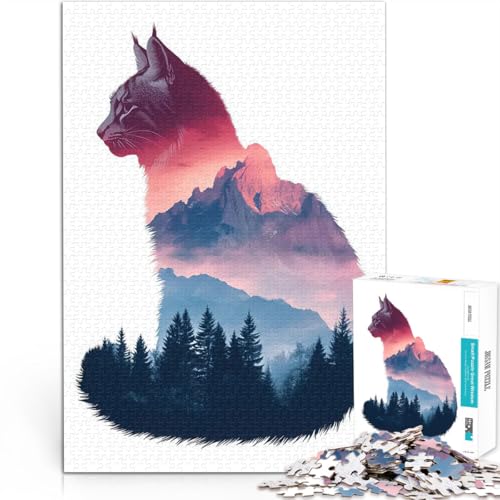 Puzzle 1000 Teile für Erwachsene Pädagogisches Spielzeug zum Stressabbau Katzenberglandschaft Verbessern Sie das Gedächtnis38x26cm von AITEXI