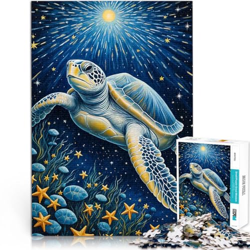 Puzzle 2000 Teile für Erwachsene Pädagogisches Spielzeug zum Stressabbau Meeresschildkröte in der Sternennacht Geburtstagsgeschenke70x100cm von AITEXI
