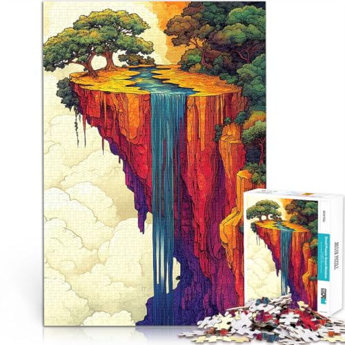 Puzzle 1000 Teile für Erwachsene Quizspiel Am Rande der Ewigkeit – 3Floating Falls Künstlersammlung, Bildende Kunst52x38cm von AITEXI