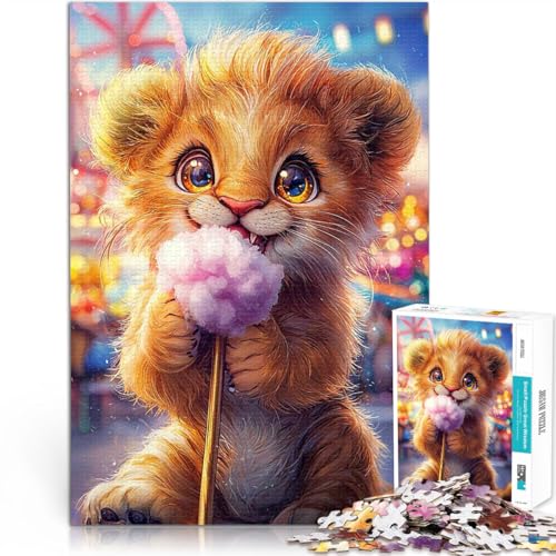 Puzzle 1000 Teile für Erwachsene Quizspiel Niedliches Löwenjunges mit Zuckerwatte Angebot als Geschenk für die ganze Familie70x100cm Puzzle 1000 Teile für Erwachsene Quizspiel Niedliches Löwenjunges mit Zuckerwatte Angebot als Geschenk für die ganze Familie70x100cm von AITEXI